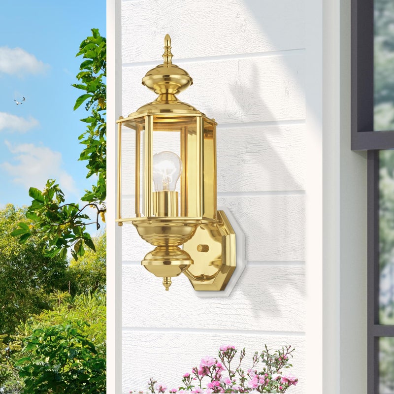 Livex Lighting 2006-02 Basics 1 Light PB Outdoor Wall Lantern, Polished Brass - Image 5